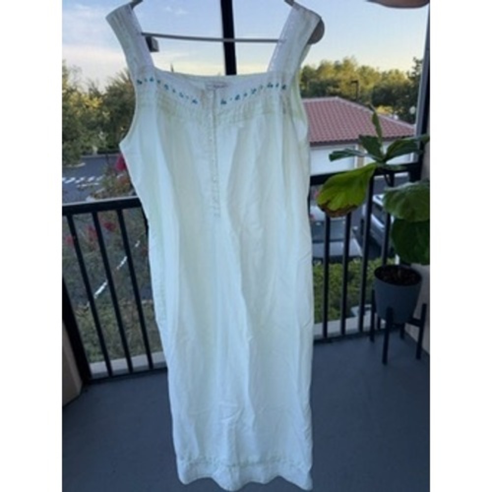 Vintage 90s Kenneth Too! White Cotton Blend Embroidered Lace Nightgown Maxi L